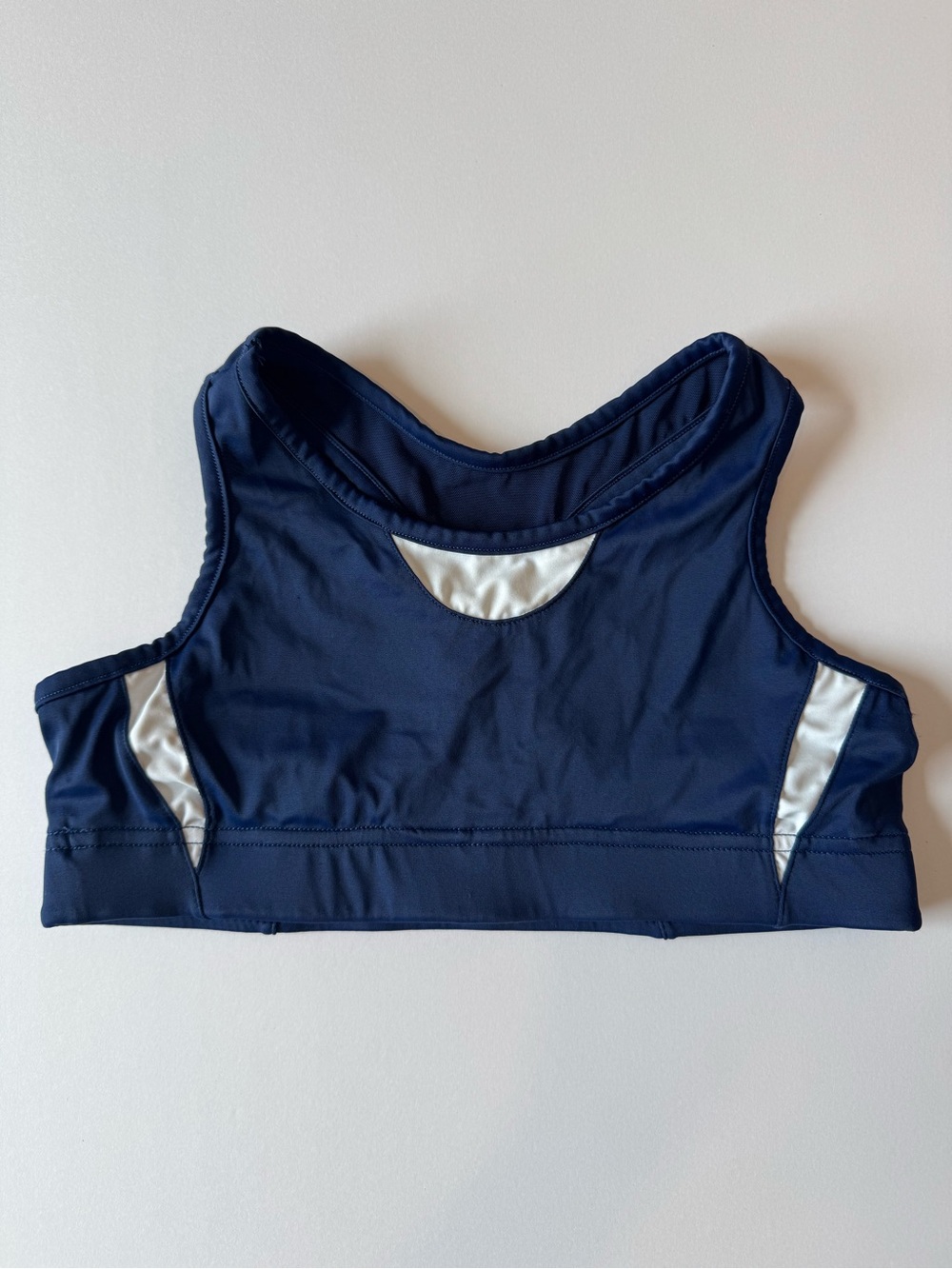 2000s Vintage L.A. Gear Navy Blue and White Sports Bra